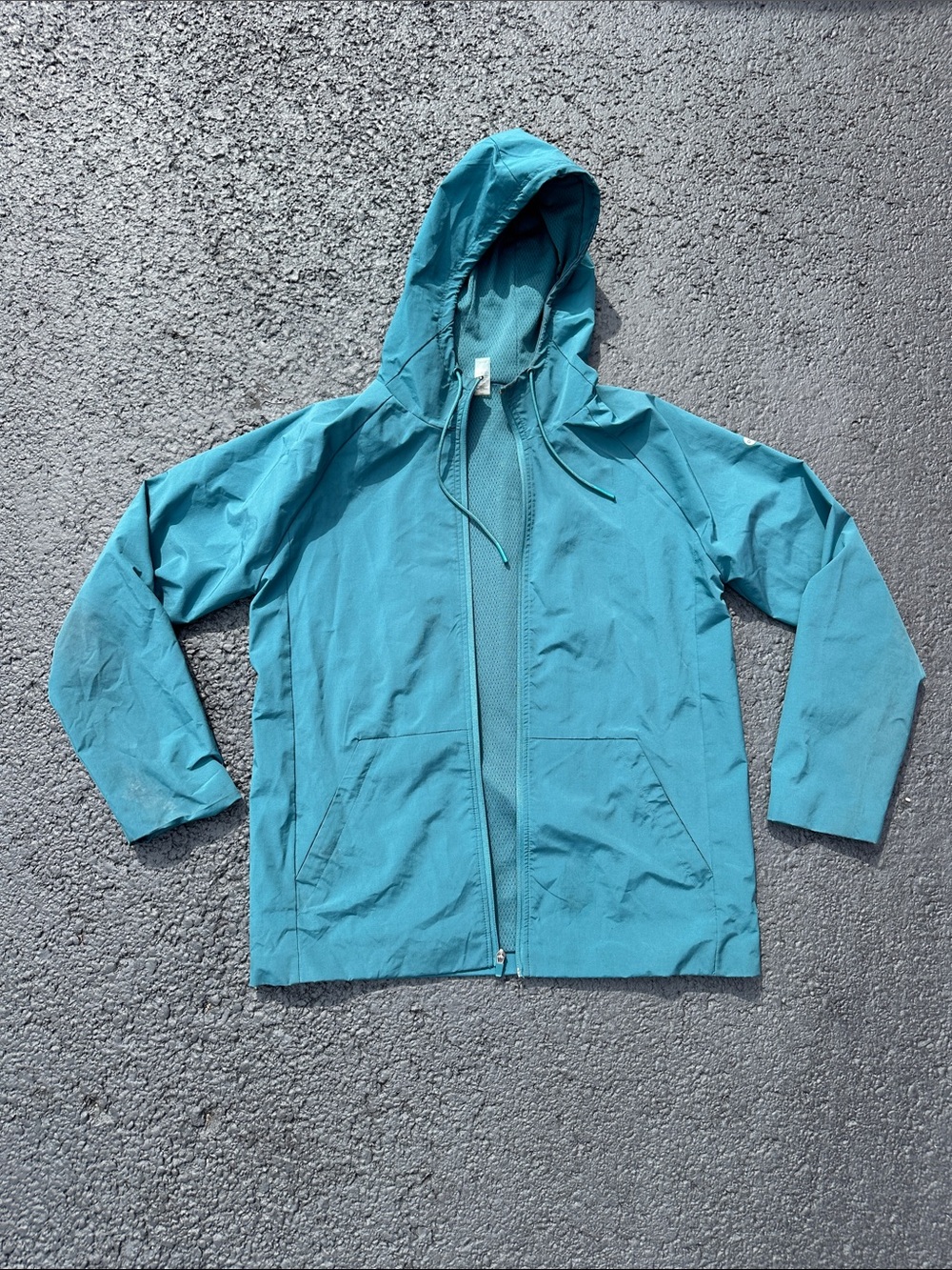 Lightweight Teal Hooded Rain Jacket -